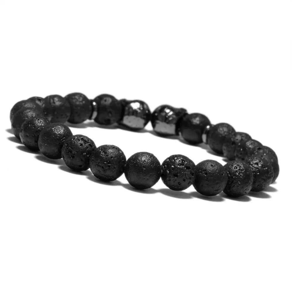 Bracelet Personnalisé Johnny Hallyday - Cuir Noir Et Acier Inoxydable - FranceKing