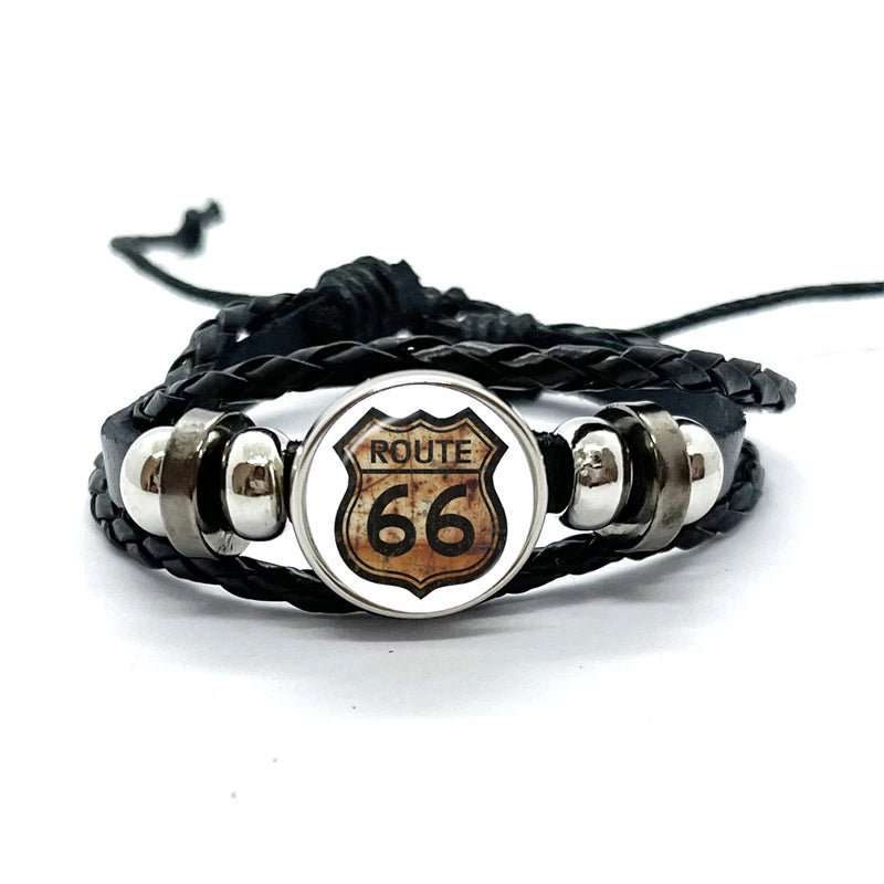 Bracelet Johnny Hallyday - Cuir Tressé Noir Avec Médaillon - Modèle Au Choix - NEUF