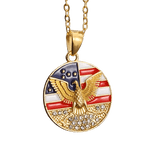 Collier pendentif Johnny Hallyday Médaillon Aigle America - 3 modèles - Collier - Le Taulier - boutique Johnny Hallyday