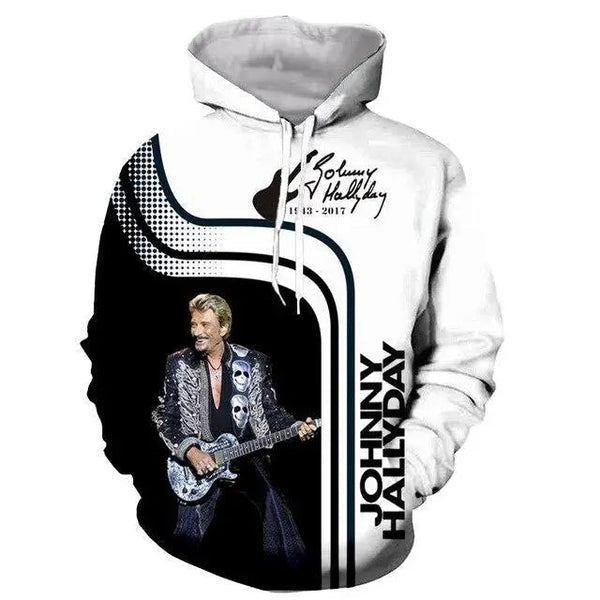 Sweat-shirt à capuche Johnny Hallyday modèle 1
