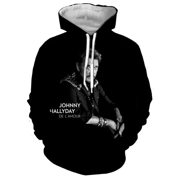 Sweat-shirt à capuche Johnny Hallyday modèle 15