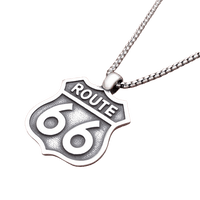 Collier pendentif Johnny Hallyday Route 66 - boutique Johnny Hallyday - bijoux Johnny Hallyday - Le Taulier