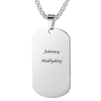 Collier plaque Johnny Hallyday - 4 modèles - boutique Johnny Hallyday - bijoux Johnny Hallyday - Le Taulier